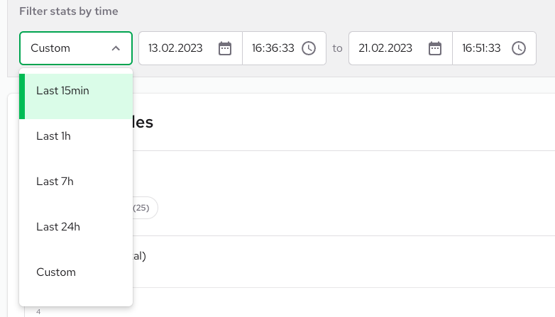 Alokai Console Instance date picker