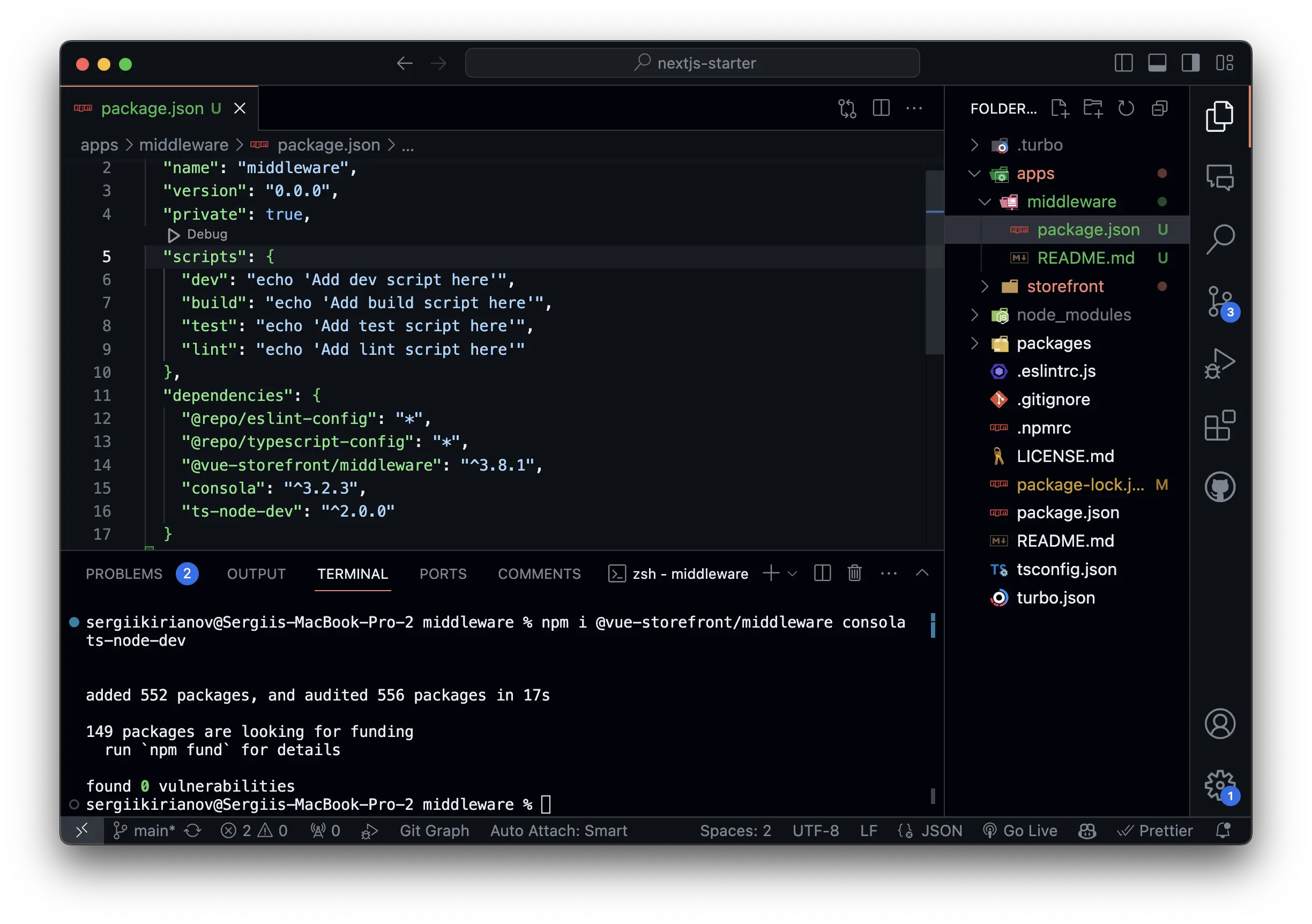 Installing VSF Middleware
